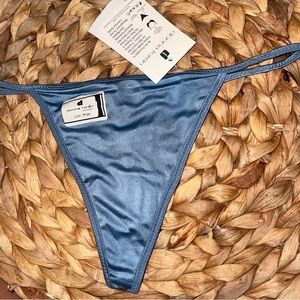 Donna L’oren Satin Blue Thong